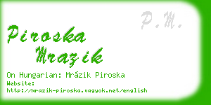 piroska mrazik business card