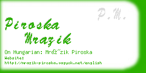 piroska mrazik business card